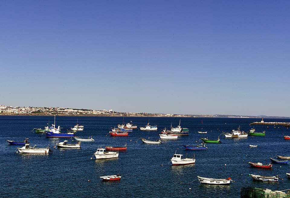 Fishing boats in the bay at Cascais
