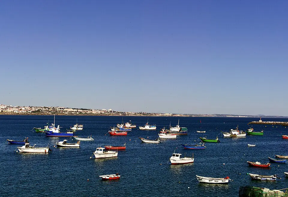 Fishing boats in the bay at Cascais